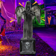 5.5ft Halloween Animatronic Decoration with Light Up Eyes and Shaking Wings