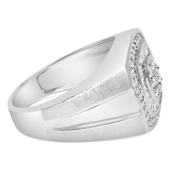 14K White Gold Men's 1 CTTW Diamond Band Ring