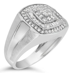 14K White Gold Men's 1 CTTW Diamond Band Ring