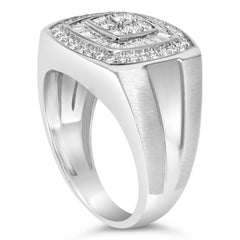 14K White Gold Men's 1 CTTW Diamond Band Ring
