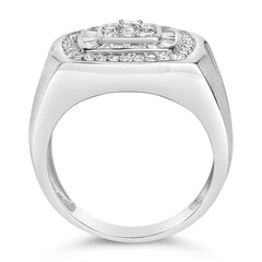 14K White Gold Men's 1 CTTW Diamond Band Ring