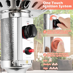 50000 BTU Propane Patio Heater with Round Table Design-Brown