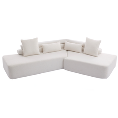 128" Minimalist Cloud Sectional Couch in Beige