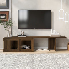 Mid-Century Modern 2-in-1 Extendable Walnut TV Stand