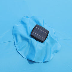 15 x 9 ft Double-Sided Outdoor Market Umbrella with Lights and Base – Blue