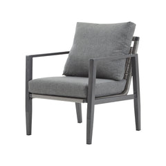Modern Lounge Chair With Rope Accents And Cushions