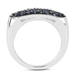 0.99 Carat Genuine Blue Sapphire .925 Sterling Silver Ring