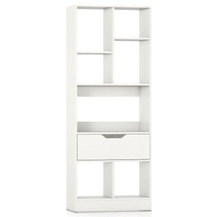 51inch Tall Freestanding Bookcase with Drawer 7-Cube Storage Organizer