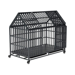 52-Inch Heavy-Duty Dog Crate With Roof Top Escape Proof Design (SAK90267)
