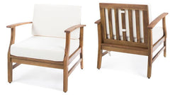 The Aurland™ Slatted Acacia Club Chair (Set of 2)
