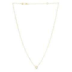 14k Yellow Gold Star of David Necklace