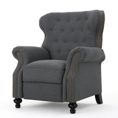 Accented Push Back Recliner Chair With Rolled Arms