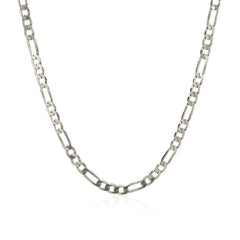 3.0mm 14k White Gold Solid Figaro Chain