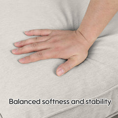 2 PCs Set High Back Patio Chair Cushions, Tufted - Beige