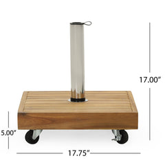 RALPH Square Umbrella Base with Teak Finish and Acacia Wood Construction