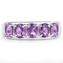 1.70 Carat Genuine Amethyst .925 Sterling Silver Ring