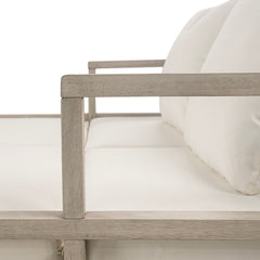 Outdoor Daybed With Four Pillows (Gray+Beige Cushion)