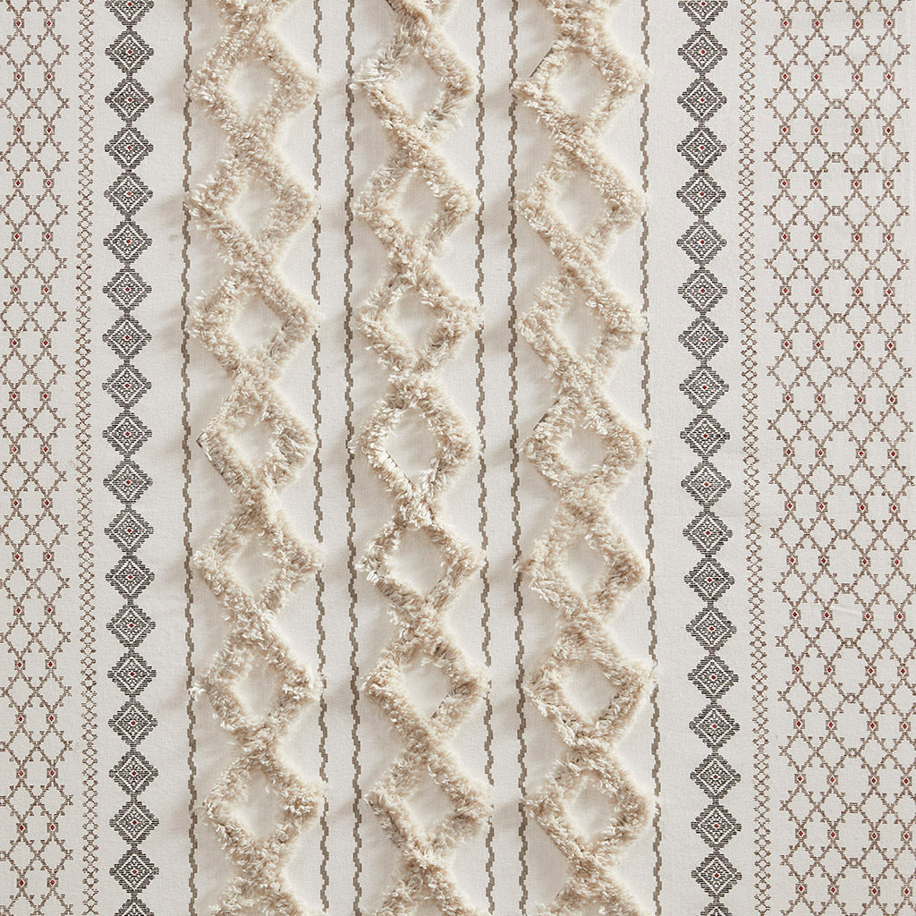 Cotton Chenille Stripe Curtain Panel 50x84
