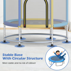 55" Kids Trampoline Gift for for 3-6 Years Old Boys and Girls