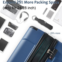 Hardshell Luggage Sets 6 Piece Suitcase Set Blue