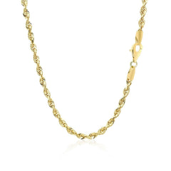 3.0mm 10k Yellow Gold Solid Diamond Cut Rope Chain