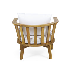 Set of 2 Outdoor Acacia Wood Patio Club Chairs