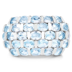 5.51 Carat Genuine Blue Topaz .925 Sterling Silver Ring