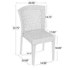 Farley Stacking Sidechair Set of 2 with Open Backrests - Gray
