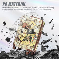 3-Piece PC Spinner Wheel Luggage Set with Printed Pattern