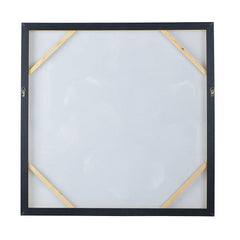 Large Modern Flower Oil Painting Square Frame Wall Art - Blue / Gray