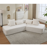 128" Minimalist Cloud Sectional Couch in Beige
