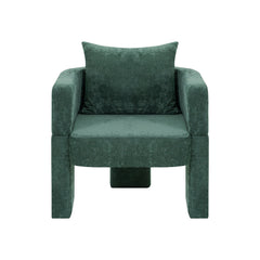 Modern 3-Leg Chenille Accent Chair with Ergonomic Arms & Removable Pillow