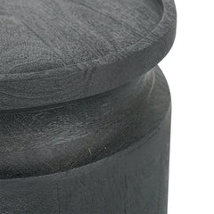 Black Wooden Cylinder Side Table