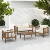 4-Piece Patio Furniture Set with Coffee Table and Cushions