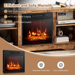 58 Inches TV Stand for Flat Screen TVs Up to 65 Inches with 18 Inches Electric Fireplace Heater