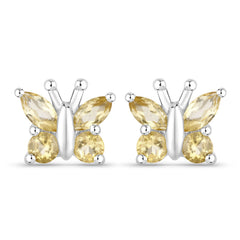 0.88 Carat Genuine Citrine .925 Sterling Silver Earrings