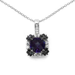 2.38 Carat Genuine Multi Stone .925 Sterling Silver Pendant