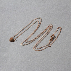 14k Rose Gold Polished Mini Heart Necklace