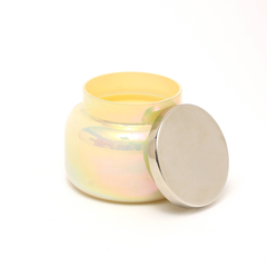 Scented Wax Candle Jar with Lid in Pastel Yellow