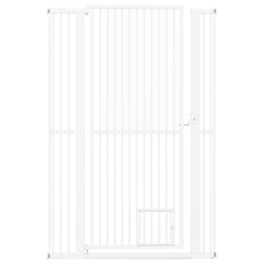 59” Extra Tall Pet Gate Heavy-Duty Metal Cat Gate with Wide Opening-White