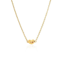14k Yellow Gold Chain Necklace with Polished Knot