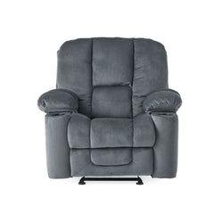 Luxurious Manual Recliner Chair with Skin-Friendly Fabric and Dual Cup Holders