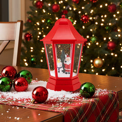 5.3 Feet Musical Christmas Street Lamp with Blowing Snow and LED Lights-Red