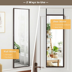 Full Length Metal Door Mirror with Adjustable Hook