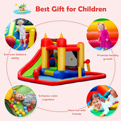 Inflatable Blow Up Water Slide Bounce House with 740 W Blower