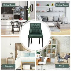 Modern Upholstered Button-Tufted Dining Chair with Naild Trim