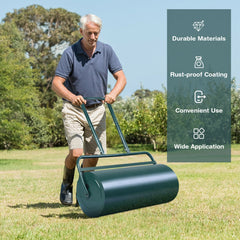 24 x 13 Inch Tow Lawn Roller Water Filled Metal Push Roller