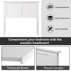 Solid Wood Flat Panel Headboard for Twin-size Bed