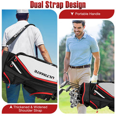 9.5 Inch Golf Cart Bag with 14 Way Dividers Top Organizer-Navy