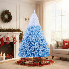 5/6/7/8 FT Artificial Christmas Tree with Warm White LED Lights and 8 Modes